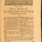 1692 – Hebrew Bible Lexicon – Opitz | Jewish Torah Study – Vellum, First ed