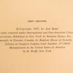 1957 – Atlas Shrugged,  Ayn Rand | First edition with Original Dust Jacket