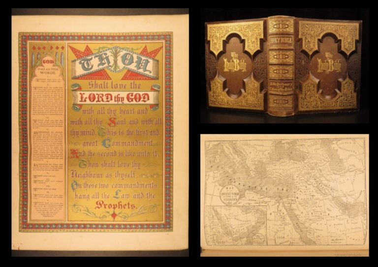 Image of 1874 – The Holy Bible | Enormous Illustrated Victorian Bible | 900+ Engravings