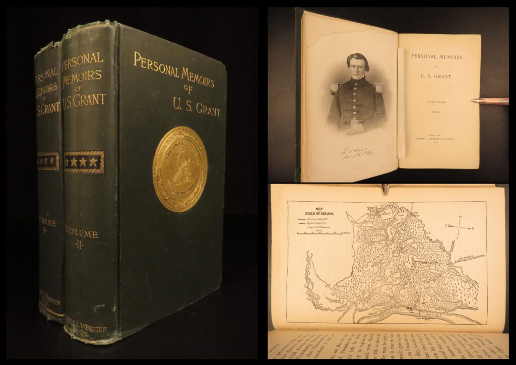 Personal memoirs of u. S. Grant – ulysses s. Grant – 1885–86 | first edition | in 1885-86, grant published the account of his military career entitled <em>personal memoirs of u. S. Grant. </em>completed while grant was gravely ill, it was published under mark twain’s imprint and includes battlefield maps of the civil war’s most notable campaigns.