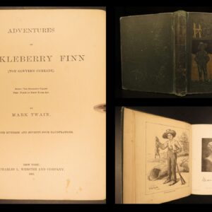 1885 – Adventures of Huckleberry Finn – Mark Twain | First Printing in Original Green Cloth