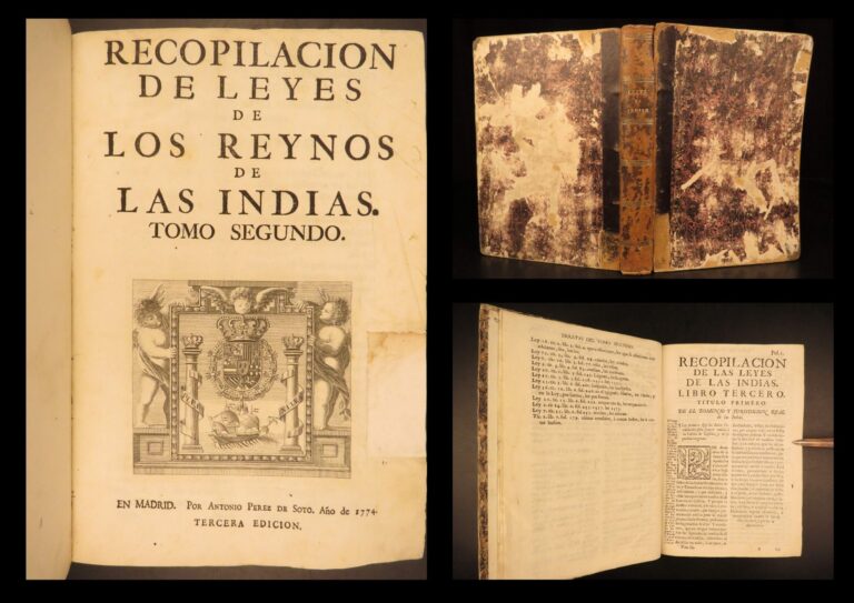 Image of 1774 – Royal Laws of Spanish Indies | Early South American Settlements & War