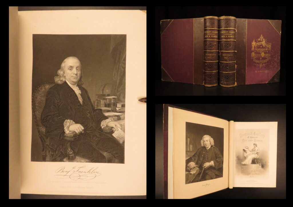1873 – portrait gallery | first edition, famous americans & europeans – 2vol | first edition 1873 portrait gallery of eminent men and women of europe and america by evert a. Duyckinck, two volume quarto set with numerous steel engraved portraits of major american and european figures.