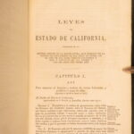 1856 – Laws of California | Famous Spanish Translation | First Edition of 7th Session