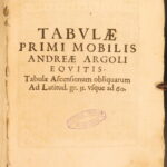 1650 – Astronomy Tables – Andrea Argoli | Famous Mathematics & Ephemerides