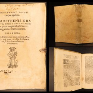 1547 – Orations of Demosthenes | Greek Language, Basel, Full Vellum