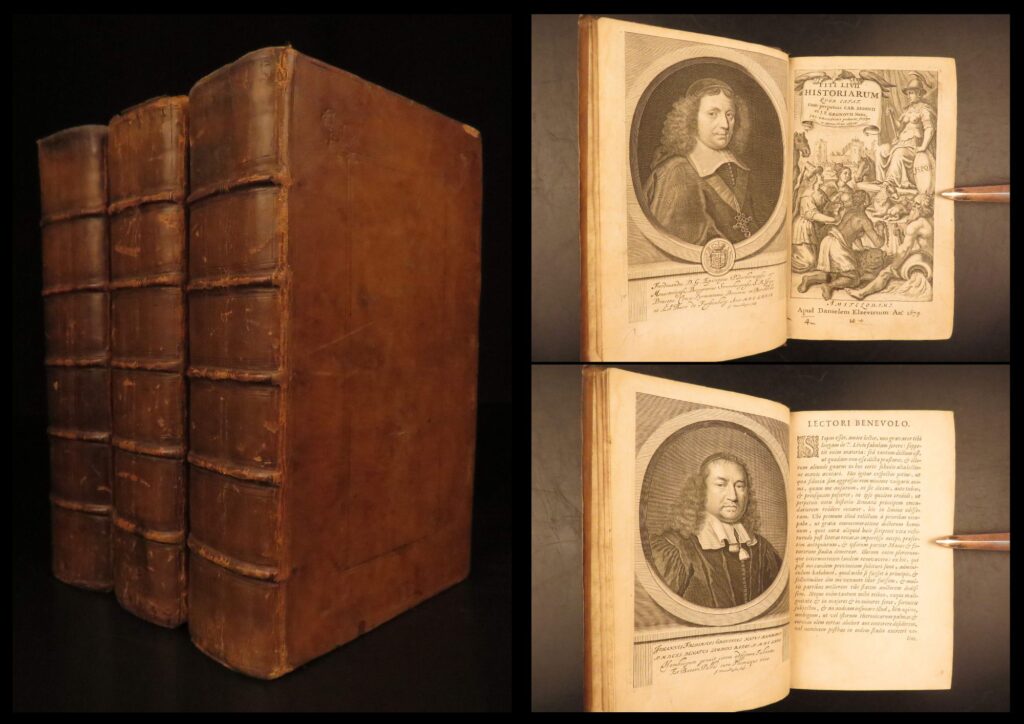 1679 – history of rome – livy | abe urbe condita, elzevier & gronovius, 3vol | titi livii historiarum quod extat by titus livy, printed in amsterdam by daniel elsevier in 1678-79, is a three-volume latin edition of rome’s early history, edited by johannes gronovius and issued in full leather with engraved plates.