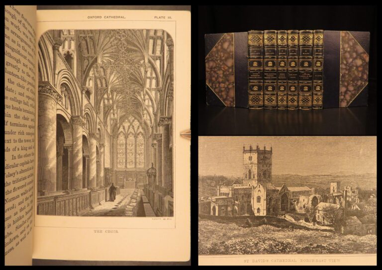 Image of 1862 – Cathedrals of England & Wales | Illustrated – Beautiful Binding, 6v Set