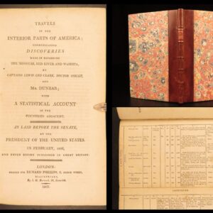 1807 – Lewis & Clark Exploration – Dunbar | First Edition – Native American Indians