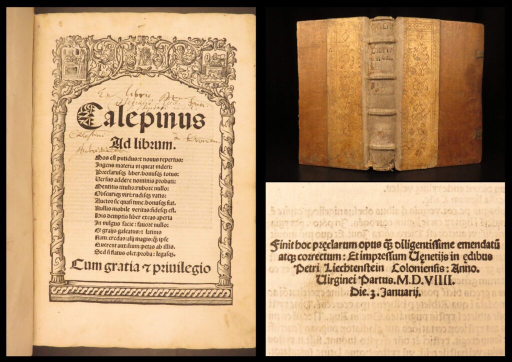 1509 – ambrogio calepino dictionary | post-incunable latin & greek lexicon | this rare 1509 venice edition of calepino’s latin dictionary is a landmark multilingual lexicon and important renaissance reference, printed in folio format.