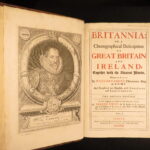 1722 – William Camden’s Britannia | Illustrated England & Ancient Coins – 2v