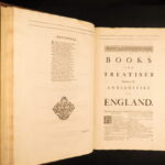 1722 – William Camden’s Britannia | Illustrated England & Ancient Coins – 2v