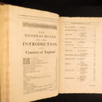 1722 – William Camden’s Britannia | Illustrated England & Ancient Coins – 2v