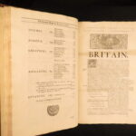 1722 – William Camden’s Britannia | Illustrated England & Ancient Coins – 2v