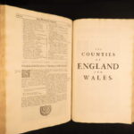 1722 – William Camden’s Britannia | Illustrated England & Ancient Coins – 2v