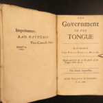 1675 – Government of the Tongue – Allestree | English Linguistics & Speech