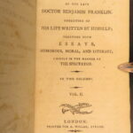 1799 – Works of Benjamin Franklin | On Slave Trade, Autobiography – Americana