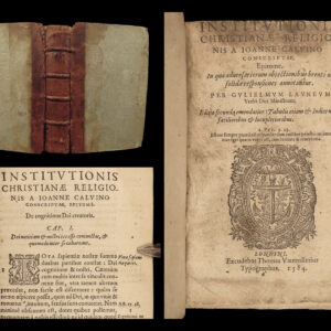 1584 John Calvin Institutes of Christian Religion Geneva Bible Catechism FAMOUS
