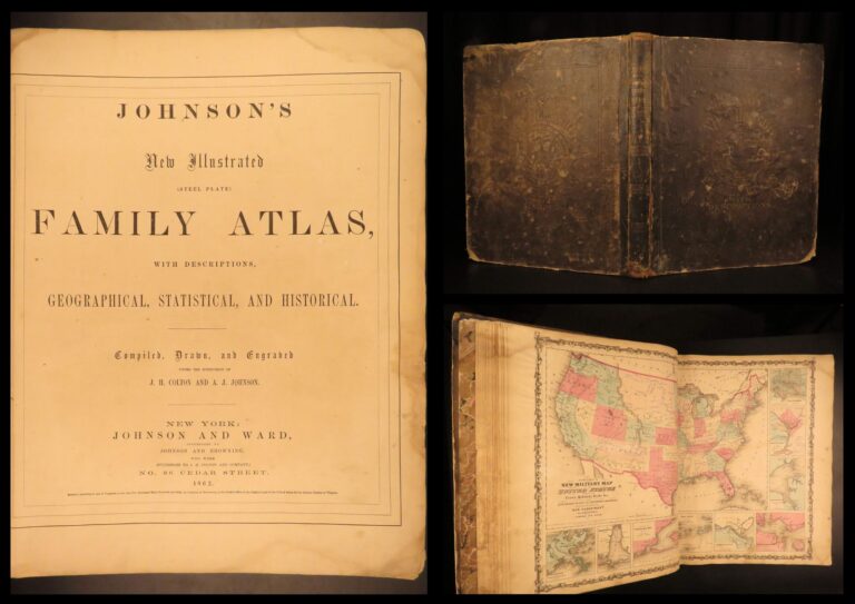 Image of 1862 – Johnson’s New Family Atlas | Enormous Hand-Colored Maps | World Maps
