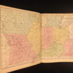 1854 Mitchell School ATLAS 32 MAPS America TEXAS Wild West Confederate South