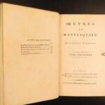 1795 – Works of Montesquieu | Spirit of the Laws & Letters – 5v Set