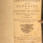 1677 – History of France – Mezeray | Portraits of Kings of France, 6v Set