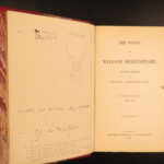 1866 – Works of William Shakespeare | 9v Set | Beautiful Red Leather