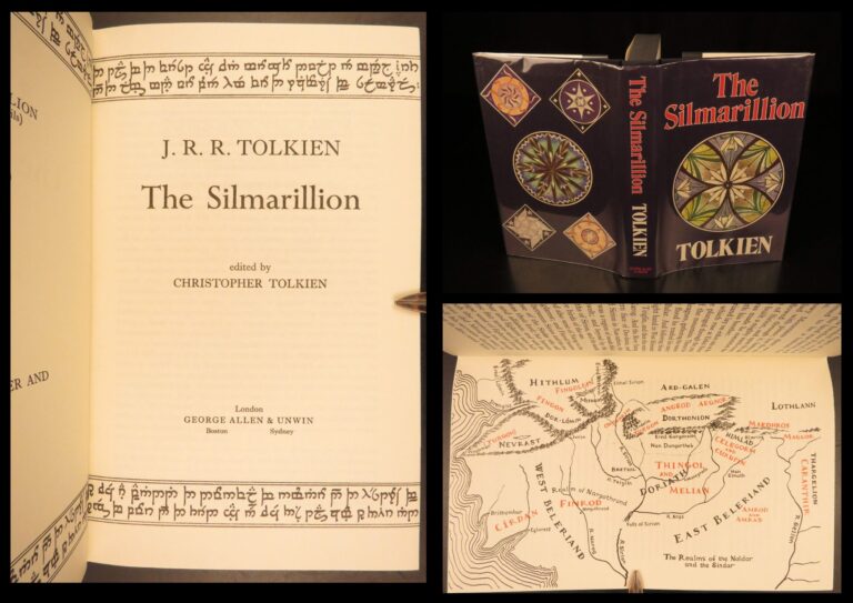 Image of 1977 JRR Tolkien 1st Silmarillion Lord of the Rings Middle Earth + MAP DJ