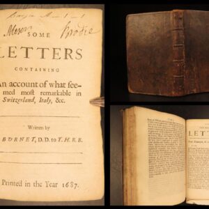 1687 – Letters on Switzerland & Italy – Burnet | Travel Letters to Robert Boyle