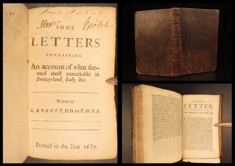 Image of 1687 – Letters on Switzerland & Italy – Burnet | Travel Letters to Robert Boyle