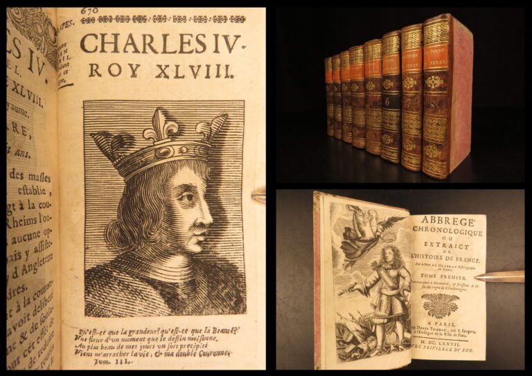 Image of 1677 – History of France – Mezeray | Portraits of Kings of France, 6v Set