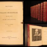 1866 – Works of William Shakespeare | 9v Set | Beautiful Red Leather