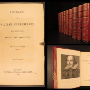 1866 – Works of William Shakespeare | 9v Set | Beautiful Red Leather