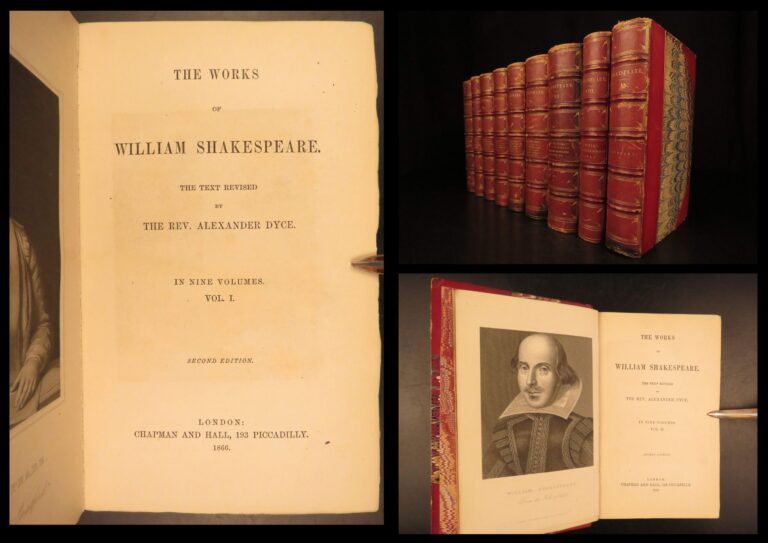 Image of 1866 – Works of William Shakespeare | 9v Set | Beautiful Red Leather